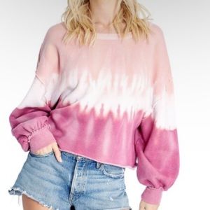 NEW Wildfox Ruby Dove Tie-Dye Olivia Balloon Sleeve Sweatshirt